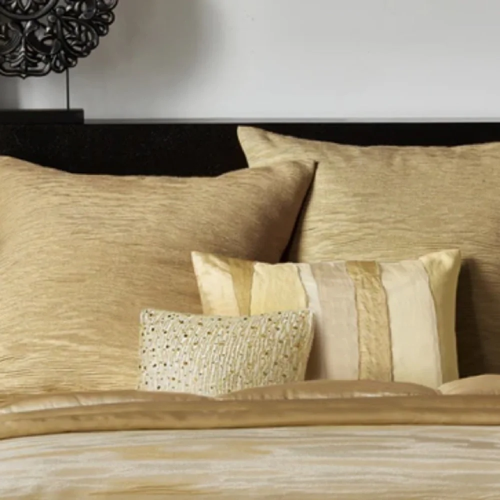 Donna Karan Home Gilded Sheer Layered Decorative Pillow Sham NWT